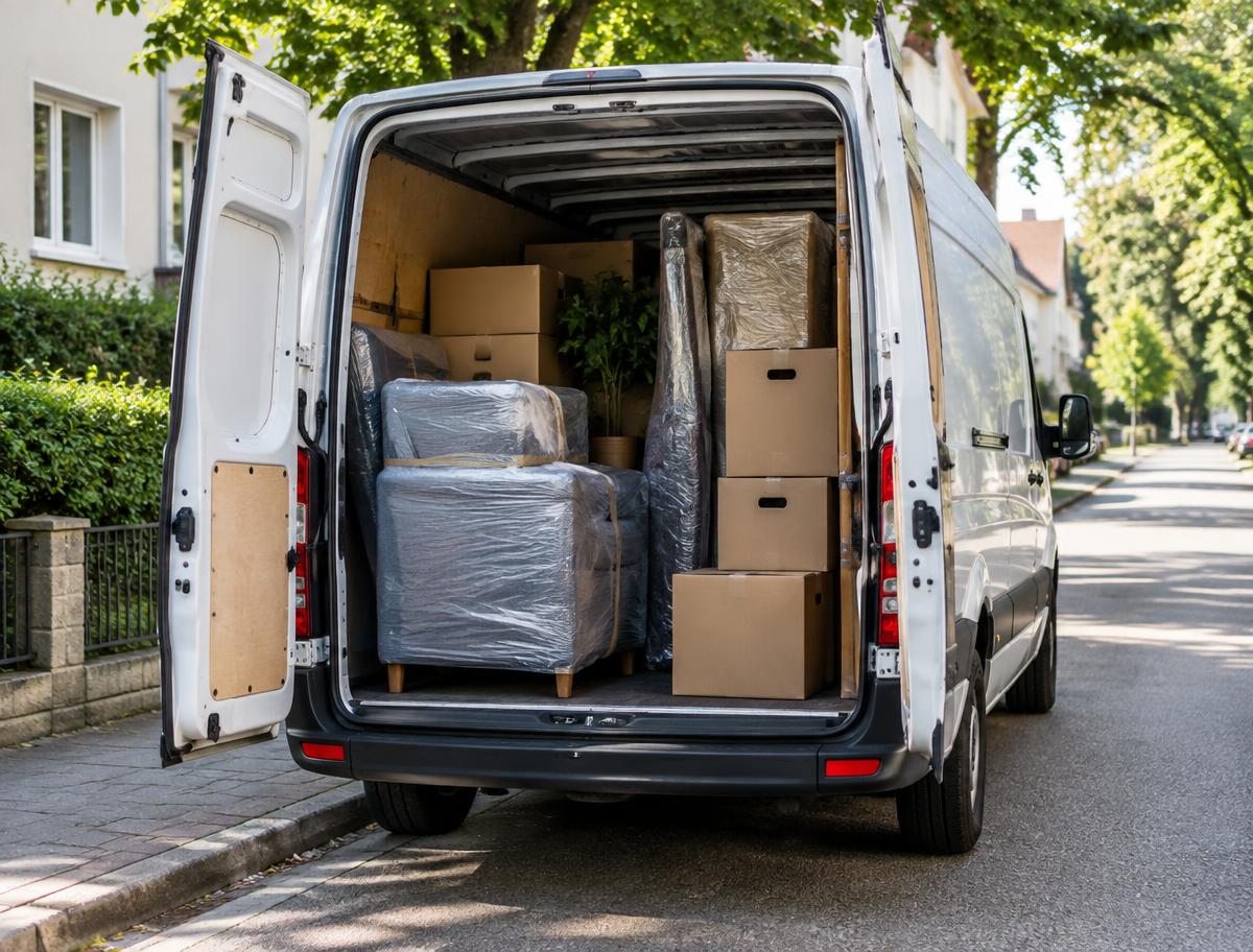 Beladener Transporter für Umzüge